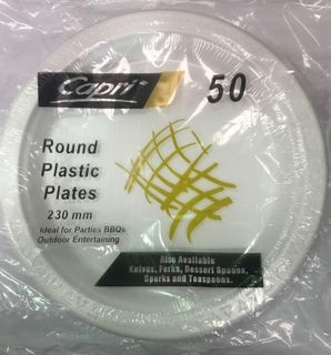 Castaway White Plastic Dinner Plate 230mm 50pk