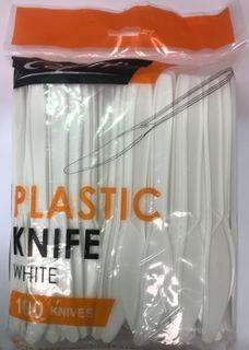 Capri White Plastic Knives 100pk