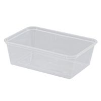 Castaway Clear Plastic Rectangle Containers 750ml 50pk
