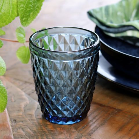 Dark blue, Diamond cut, Tumblers, set/4 (min 4)