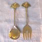 Gingko Leaf Salad Servers, gold