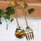 Gingko Leaf Salad Servers, gold