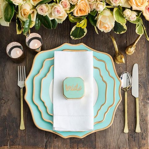 Floraison Charger Plate, Tiffany Blue