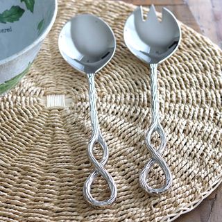 Infinity Salad Servers, silver