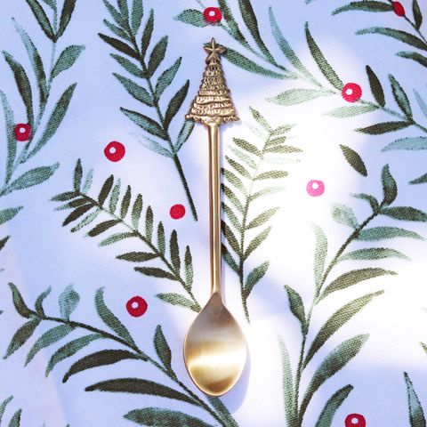 Christmas Tree teaspoon, matt gold