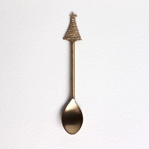 Christmas Tree teaspoon, matt gold