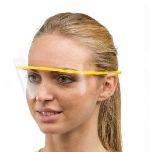 GLASSES FRAME WHITE WITH 30 EYE SHIELDS