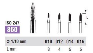 860-012 DIAMOND FG NORTHBEL BURS PKT 5