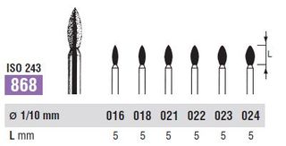 868-016 DIAMOND FG NORTHBEL BURS PKT 5