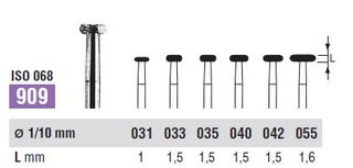 909-035 DIAMOND WHEEL BURS FG PKT 5