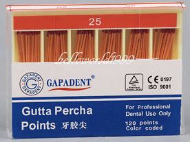 GUTTA PERCHA POINTS .04 TAPER 25 BOX/60