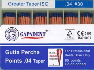 GUTTA PERCHA POINTS .04 TAPER 30 BOX/60