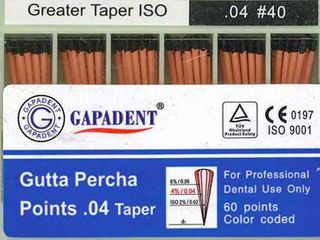 GUTTA PERCHA POINTS .04 TAPER 40 BOX/60