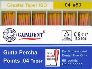 GUTTA PERCHA POINTS .04 TAPER 50 BOX/60