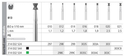 INTENSIV DIAMOND BUR 303C STD (813-020) FG/6