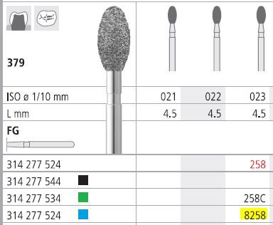 INTENSIV DIAMOND BUR 8258 MED (379-023) FG/6