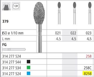 INTENSIV DIAMOND BUR 8258 MED (379-023) FG/6