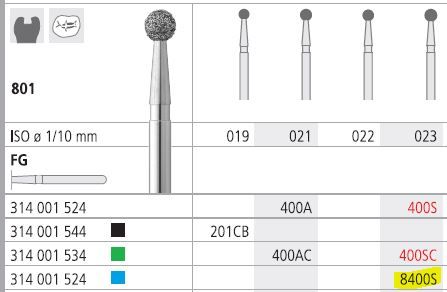 INTENSIV DIAMOND BUR 8400S MED (801-023) FG/6