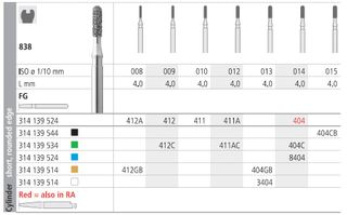 INTENSIV DIAMOND BUR 8404 MED (838-014) FG/6