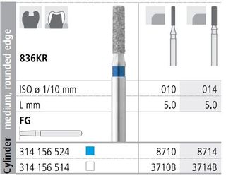 INTENSIV DIAMOND BUR 8710 MED (836KR-010) FG/6