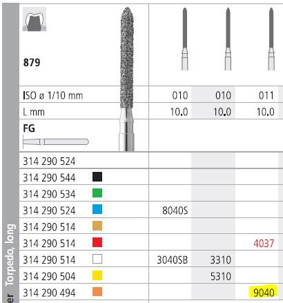 INTENSIV DIAMOND BUR 9040 X-FINE (879-011) FG /6