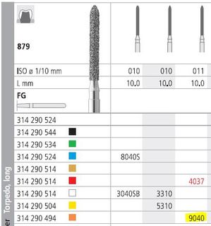 INTENSIV DIAMOND BUR 9040 X-FINE (879-011) FG /6