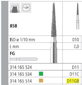 INTENSIV DIAMOND BUR D11 GOLD (858-010) FG/6