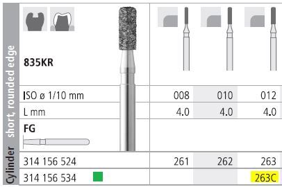 INTENSIV DIAMOND BUR 263C (835KR-012) FG/6