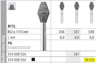 INTENSIV DIAMOND BUR 241CB XCRS (811L-038) FG/6