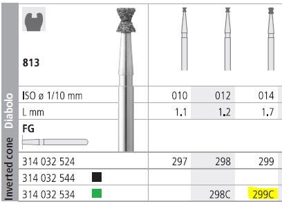 INTENSIV DIAMOND BUR 299C CRSE (813-014) FG/6