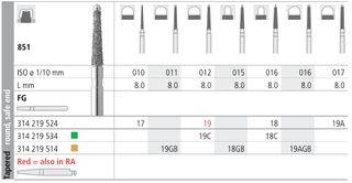 INTENSIV DIAMOND BUR 19A SAFE END (851-017) FG/6