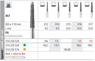 INTENSIV DIAMOND BUR 19L SAFE END (857-017) FG/6