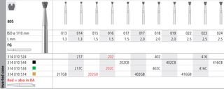 INTENSIV DIAMOND BUR 202 STD (805-016) FG/6