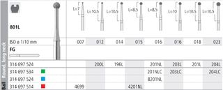 INTENSIV DIAMOND BUR 201NL CRSE (801L-016) FG/6