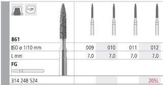 INTENSIV DIAMOND BUR 205L STD (861-012) FG/6