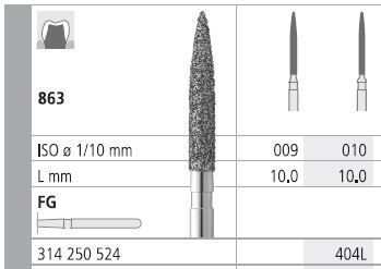 INTENSIV DIAMOND BUR 404L STD (863-010) FG/6