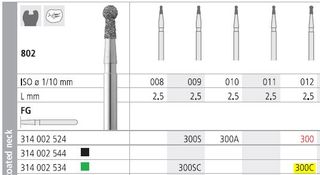 INTENSIV DIAMOND BUR 300C COARSE (802-012) FG/6