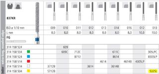 INTENSIV DIAMOND BUR 5325L X-FINE (837KR-013) FG/6