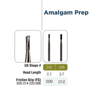 246-5 FG JET CARBIDE BUR AMALGAM 5 PKT