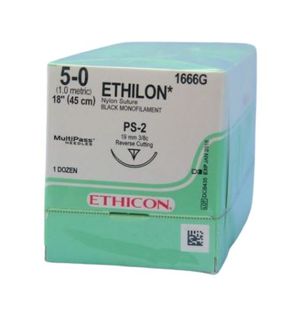 ETHILON SUTURE 5/0 19MM 3/8 RC/12