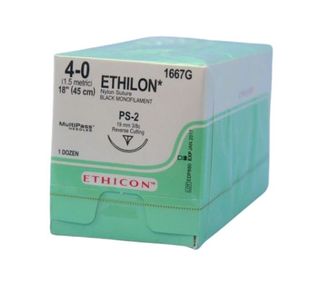 ETHILON SUTURE 4/0 19MM 3/8 RC/12