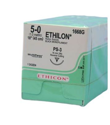ETHILON SUTURE 5/0 PS-3 45CM /12