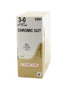 SUTURE CHROMIC GUT 3/0 19MM RC/36