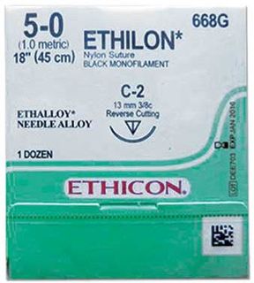 ETHILON SUTURE 5/0 13MM RC/12