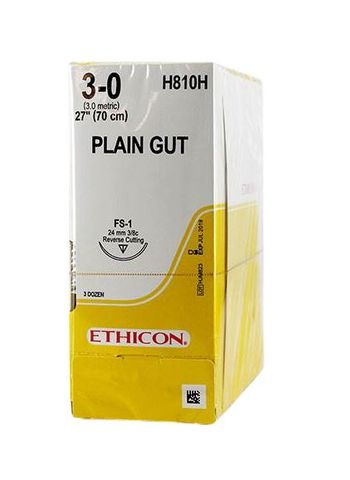 SUTURE PLAIN GUT 3/0 24MM RC/36