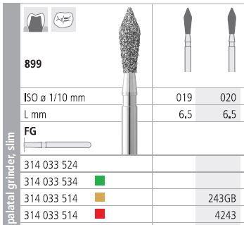 INTENSIV DIAMOND BUR 4243 FINE (899-020) FG/6