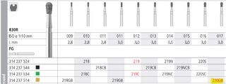 INTENSIV DIAMOND BUR 220G GOLD (830R-017) FG/6