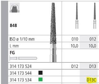 INTENSIV DIAMOND BUR D13 CRSE (848-012) FG/6