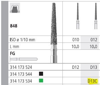 INTENSIV DIAMOND BUR D13 CRSE (848-012) FG/6