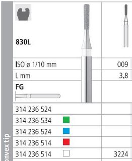 INTENSIV DIAMOND BUR 3224 FINE (830L-009) FG/6